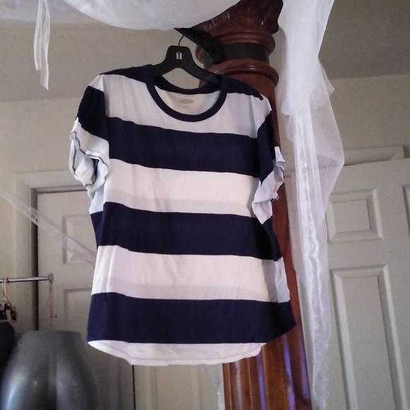 Blouse navy white - Picture 1 of 4